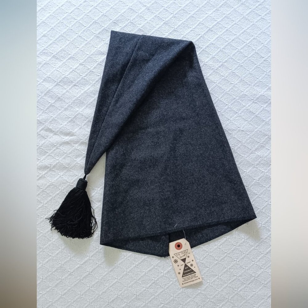 NWT The Times Vintage Pointy Long Felt Stocking Tassel Beanie Hat Charco…